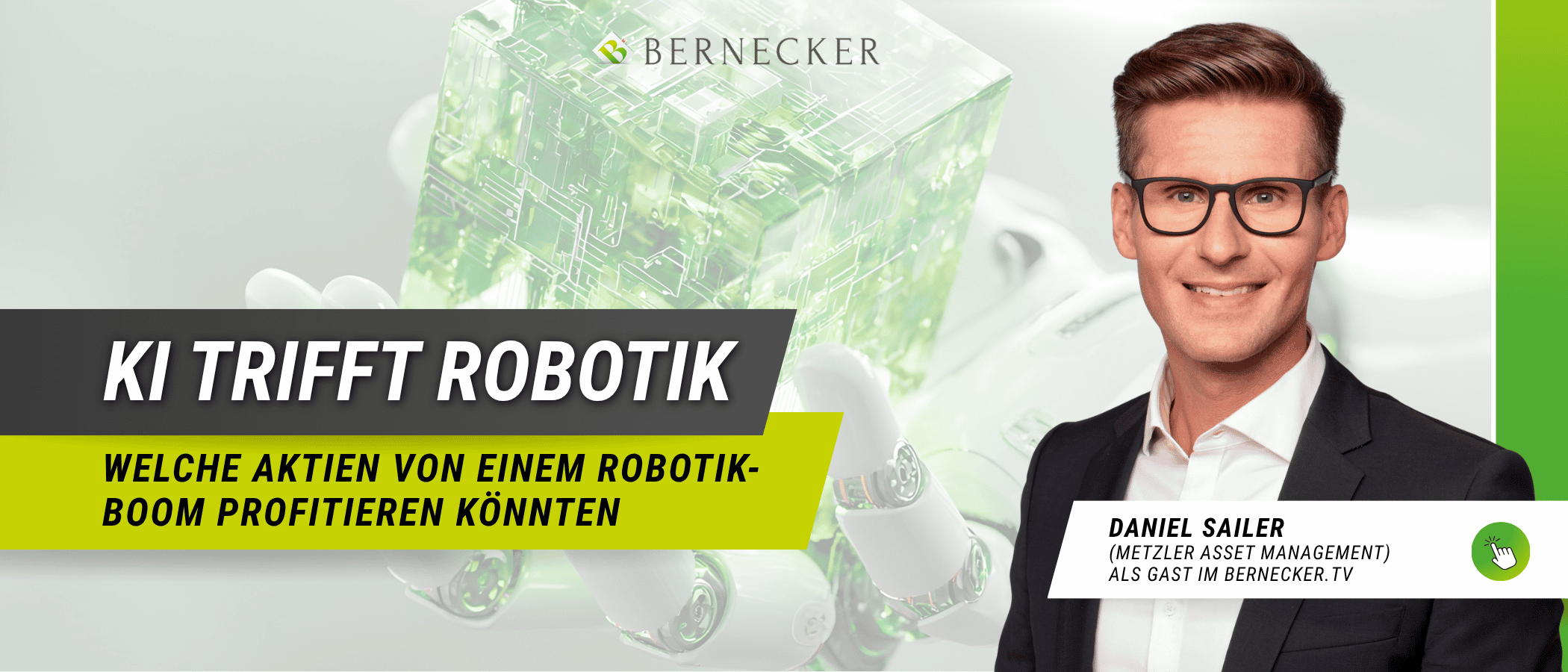 Hinweisgrafik für Bernecker TV - Sendung mit Hans A. Bernecker