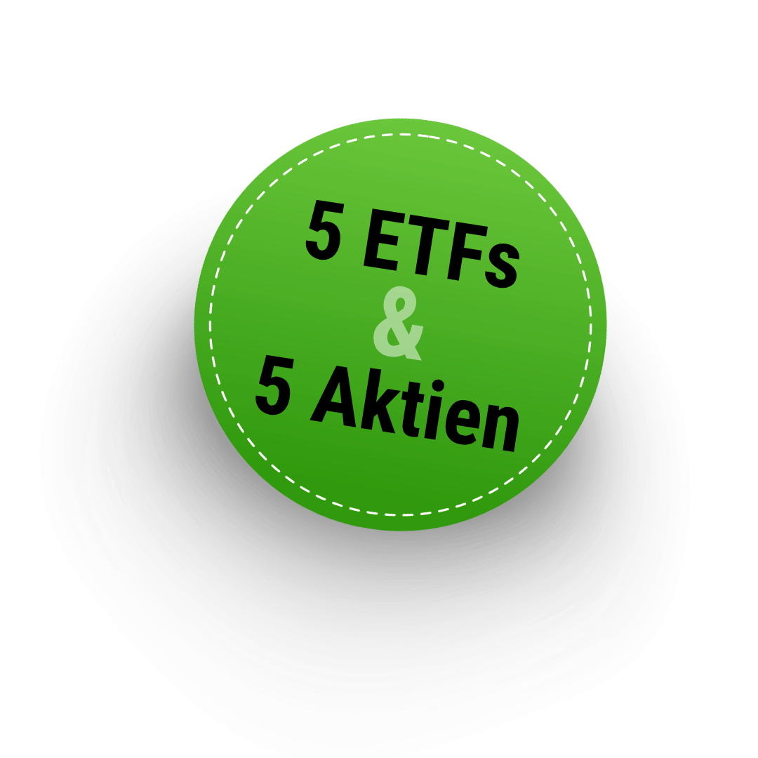Badge 5 ETFs 5 Aktien